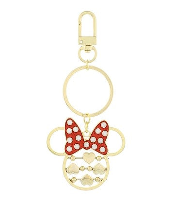 Disney Parks Keychain - Minnie Mouse Icon - Spinning Hearts