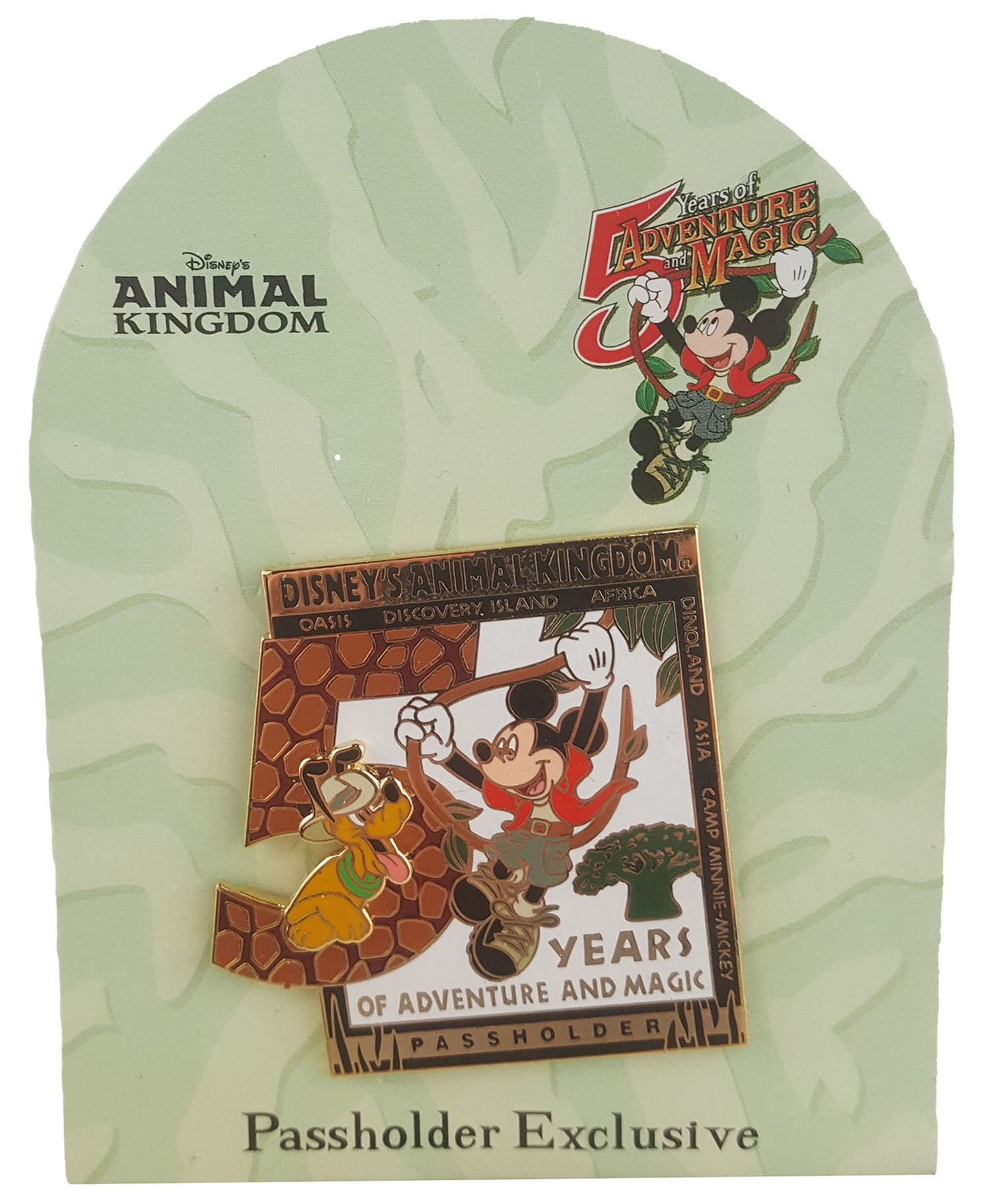 Disney Pin - Animal Kingdom - 5 Years of Adventure and Magic - Passholder - Pluto and