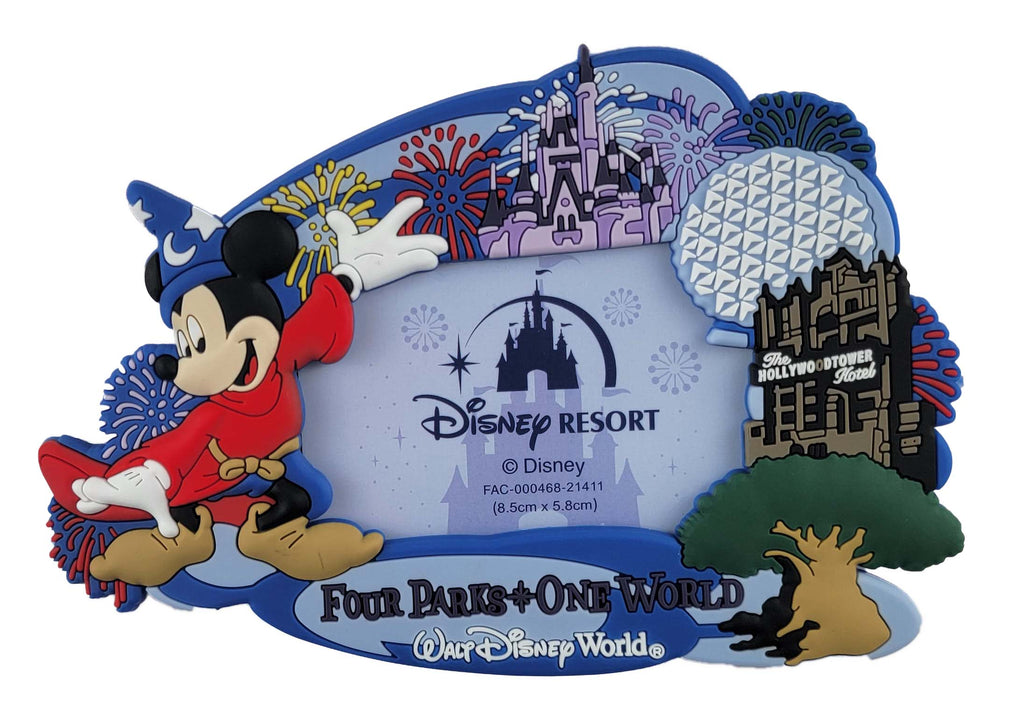 Disney Parks Magnetic Photo Frame - Four Parks - Sorcerer Mickey - front view