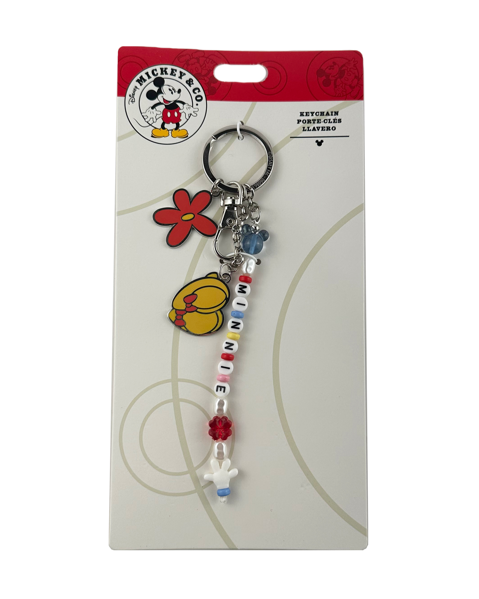 Disney Parks Keychain - Minnie Mouse Letters - Shoe & Flower Charm
