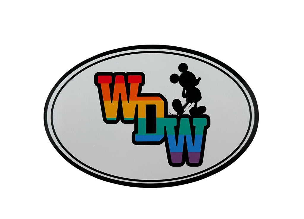 Disney Parks Magnet - Pride Collection - Oval - WDW Mickey Mouse Silhouette - front view