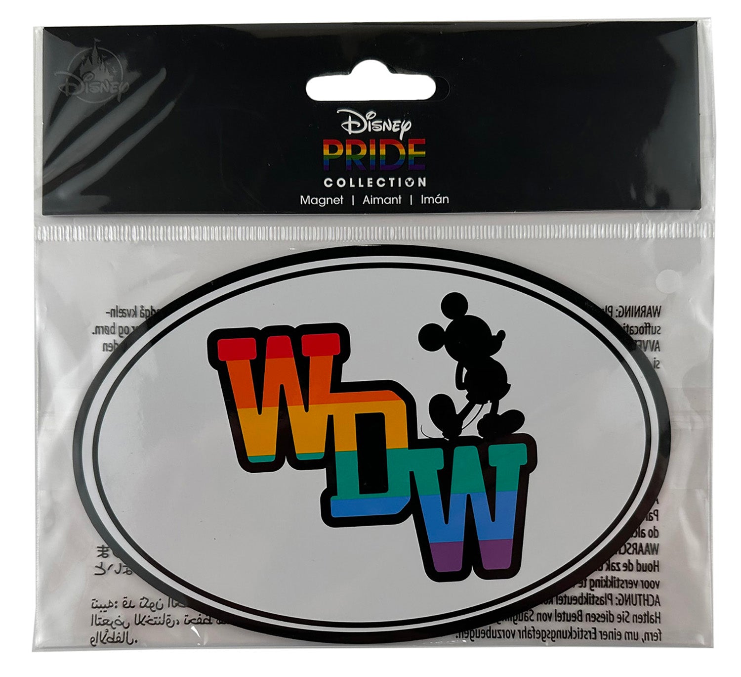 Disney Parks Magnet - Pride Collection - Oval - WDW Mickey Mouse Silhouette - alternate view 2