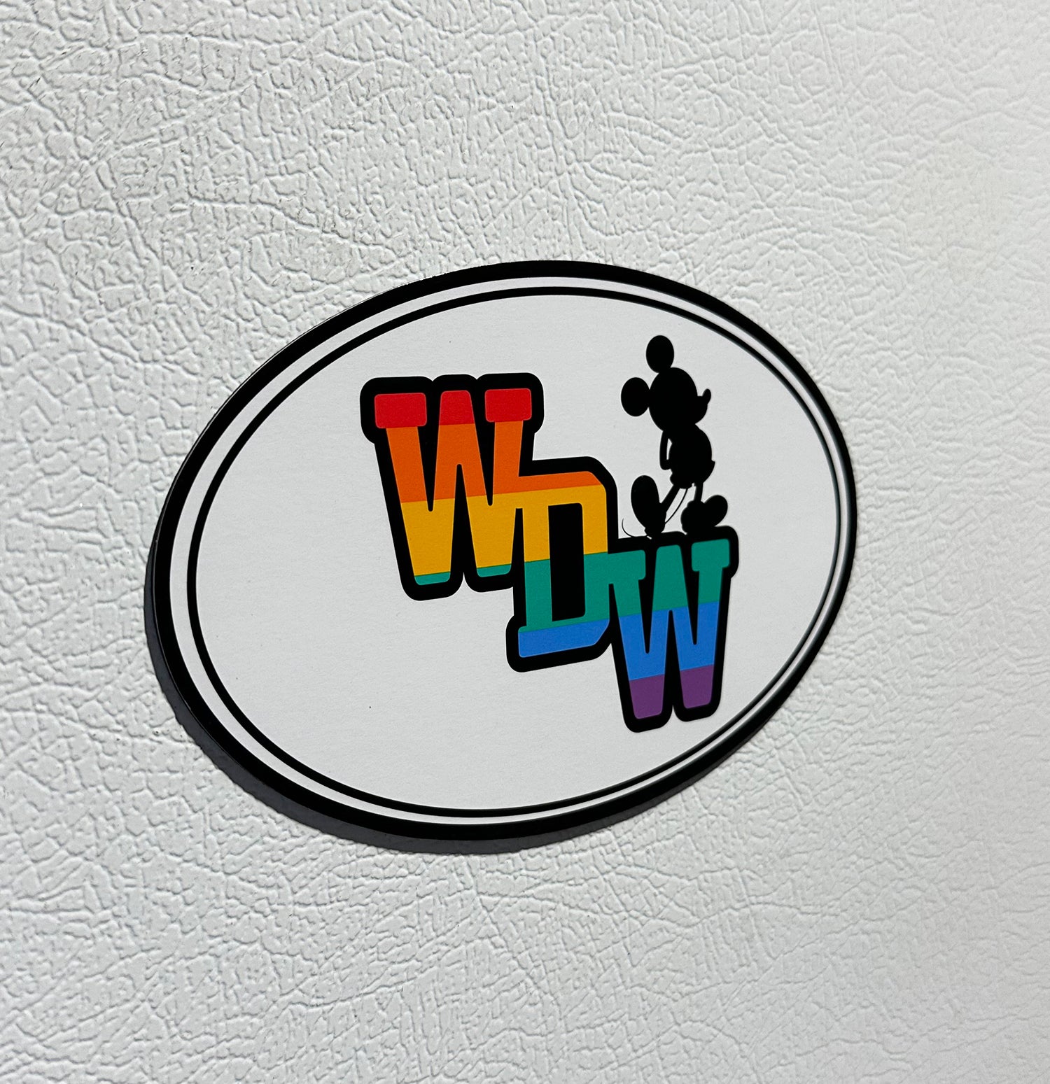 Disney Parks Magnet - Pride Collection - Oval - WDW Mickey Mouse Silhouette - alternate view 3