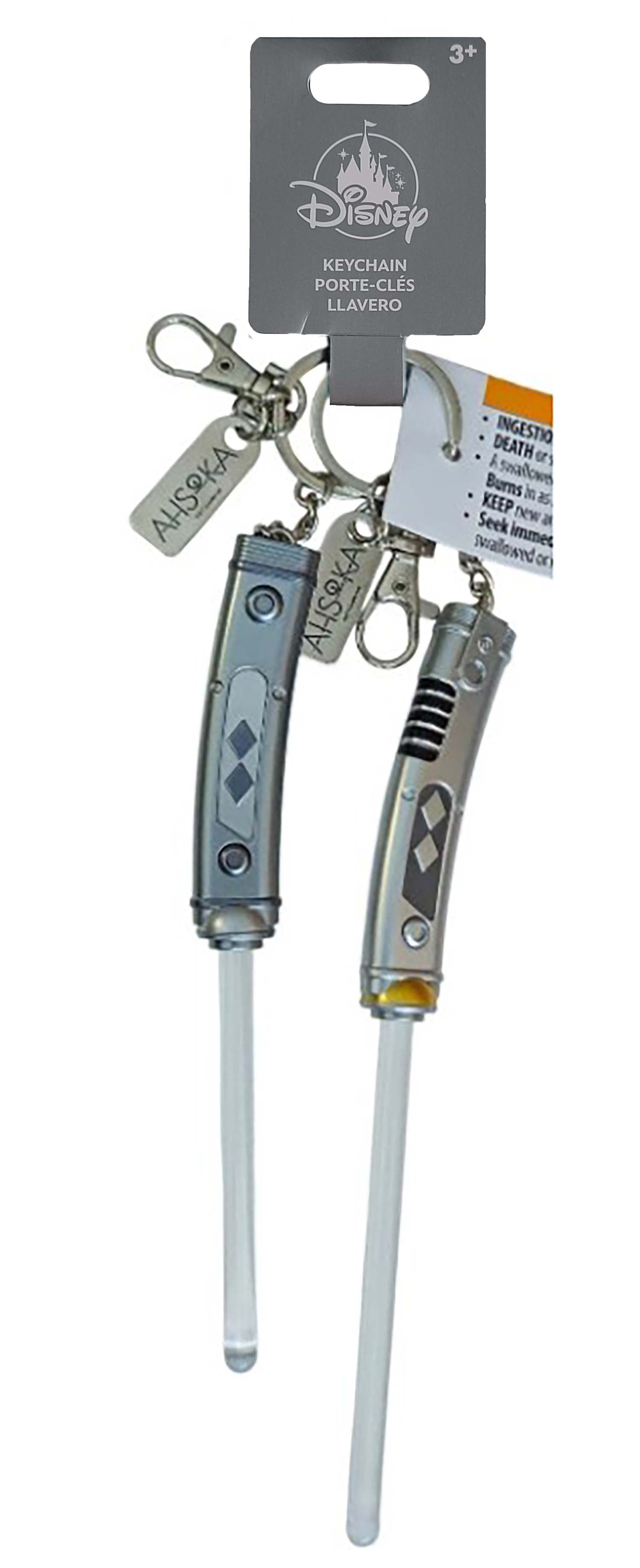 Disney Parks Keychain - Star Wars - White Lightsabers - Ashoka Tano