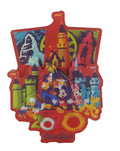 Disneyland Magnet - Dated 2020 - Sleeping Beauty Castle & Park Icons - front view