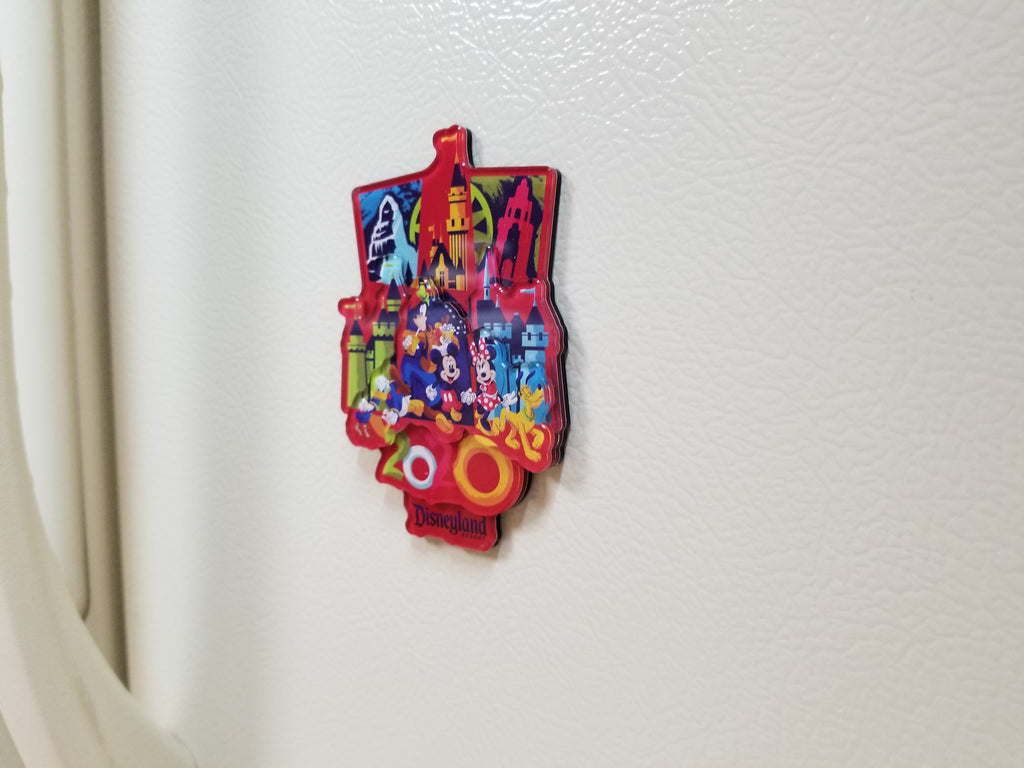 Disneyland Magnet - Dated 2020 - Sleeping Beauty Castle & Park Icons - alternate view 2