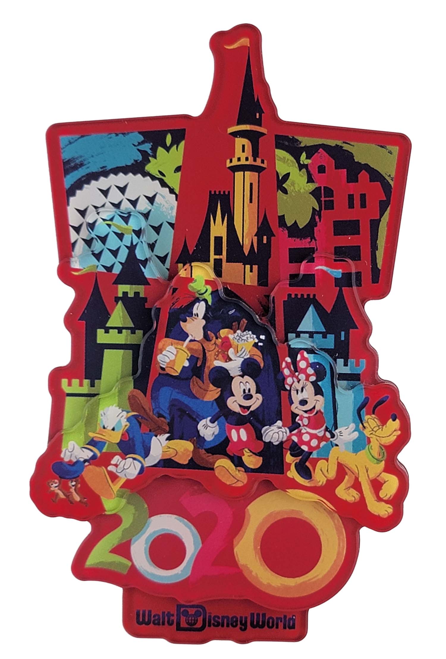 Disneyland Magnet - Dated 2020 - Mickey & Friends - front view