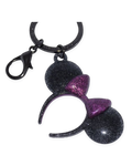 Disney Parks Keychain - Minnie Ear Headband - Black With Purple Bow