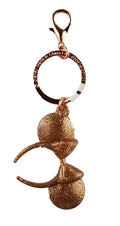 Disney Parks Keychain - Minnie Mouse Ear Headband - Rose Gold - Plastic