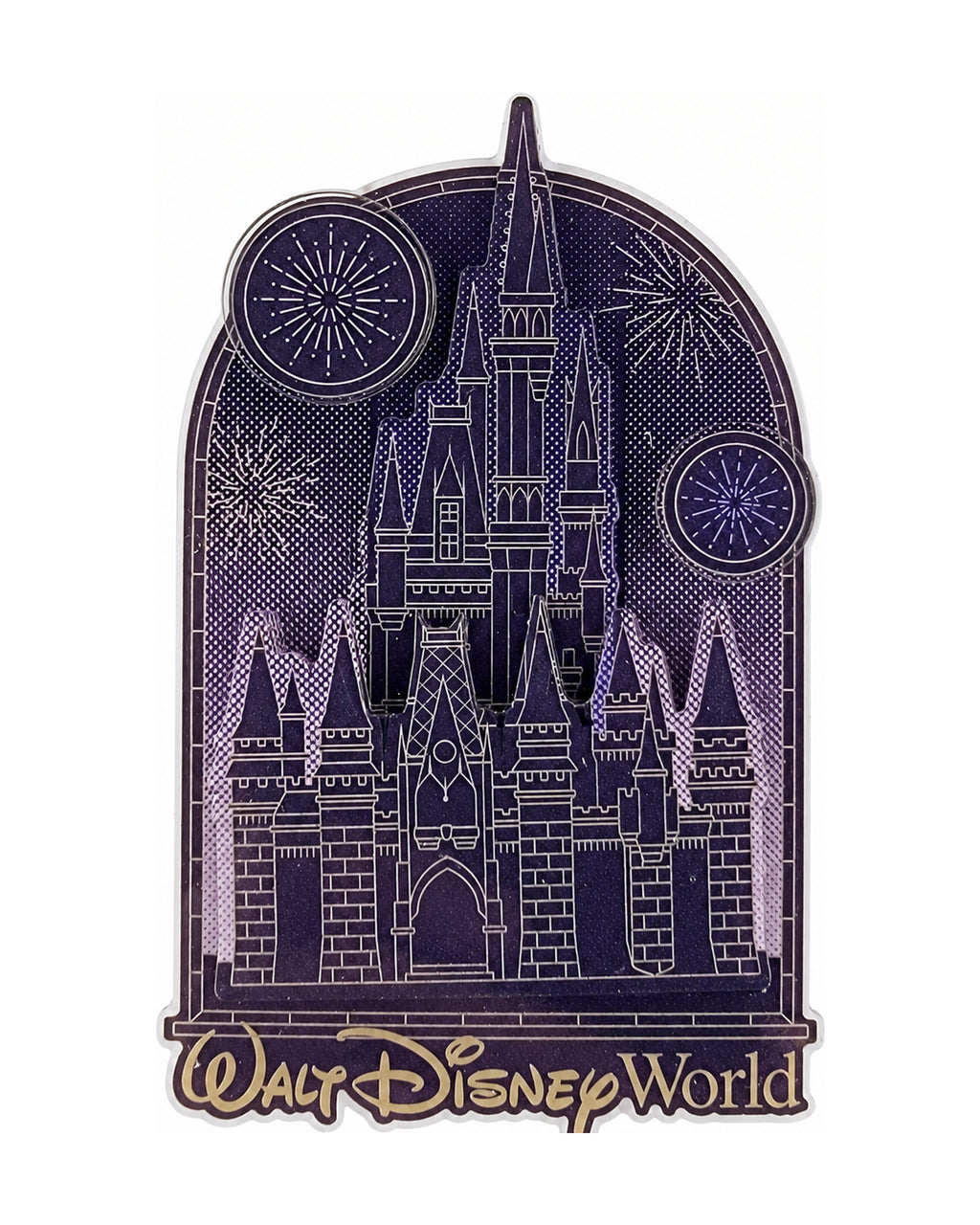 Disney Parks Magnet - Walt Disney World - Purple Castle & Fireworks - front view