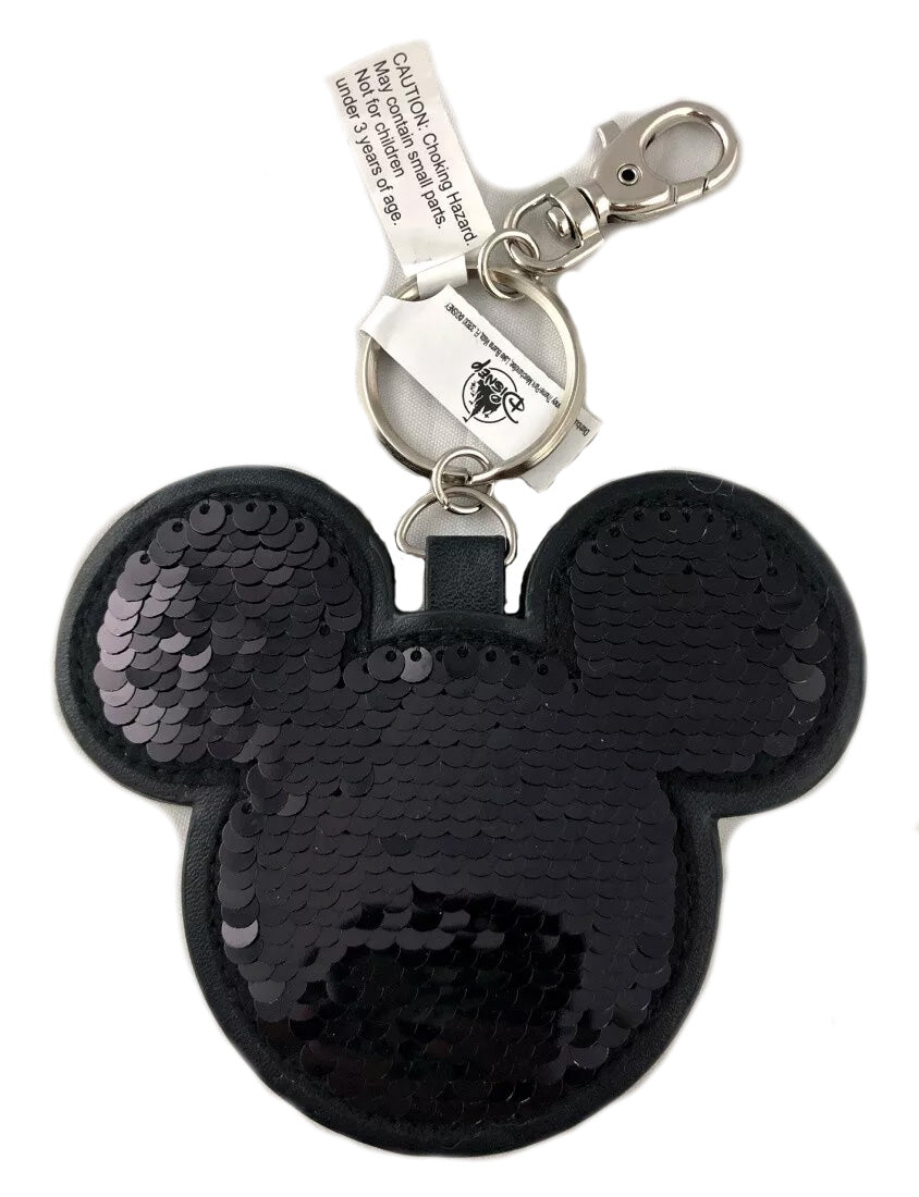 Disney Parks Keychain - Mickey - Black Sequin Reversible