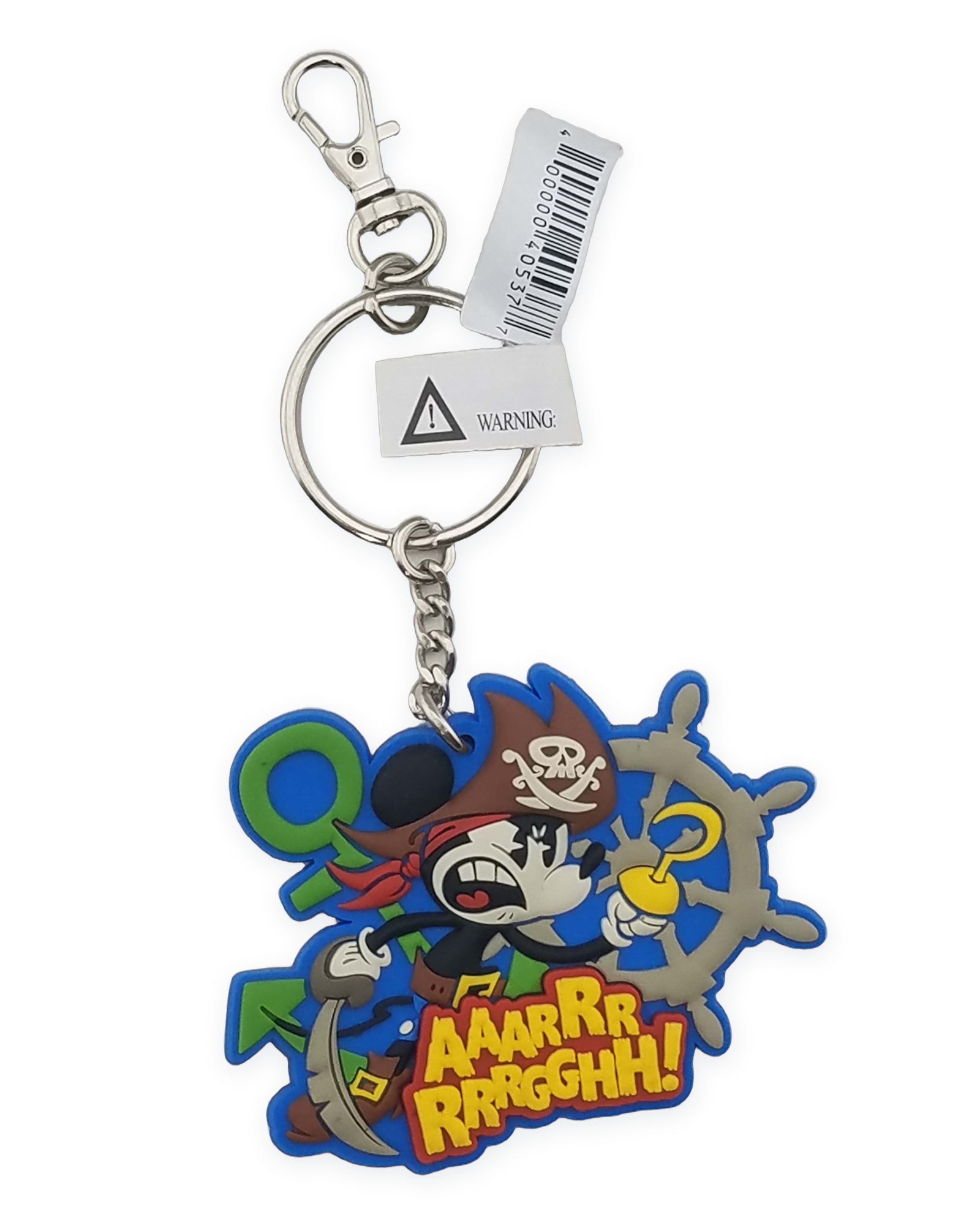 Disney Parks Keychain - Soft Touch Mickey Mouse Pirate - AaaRrrrrrGGHH!