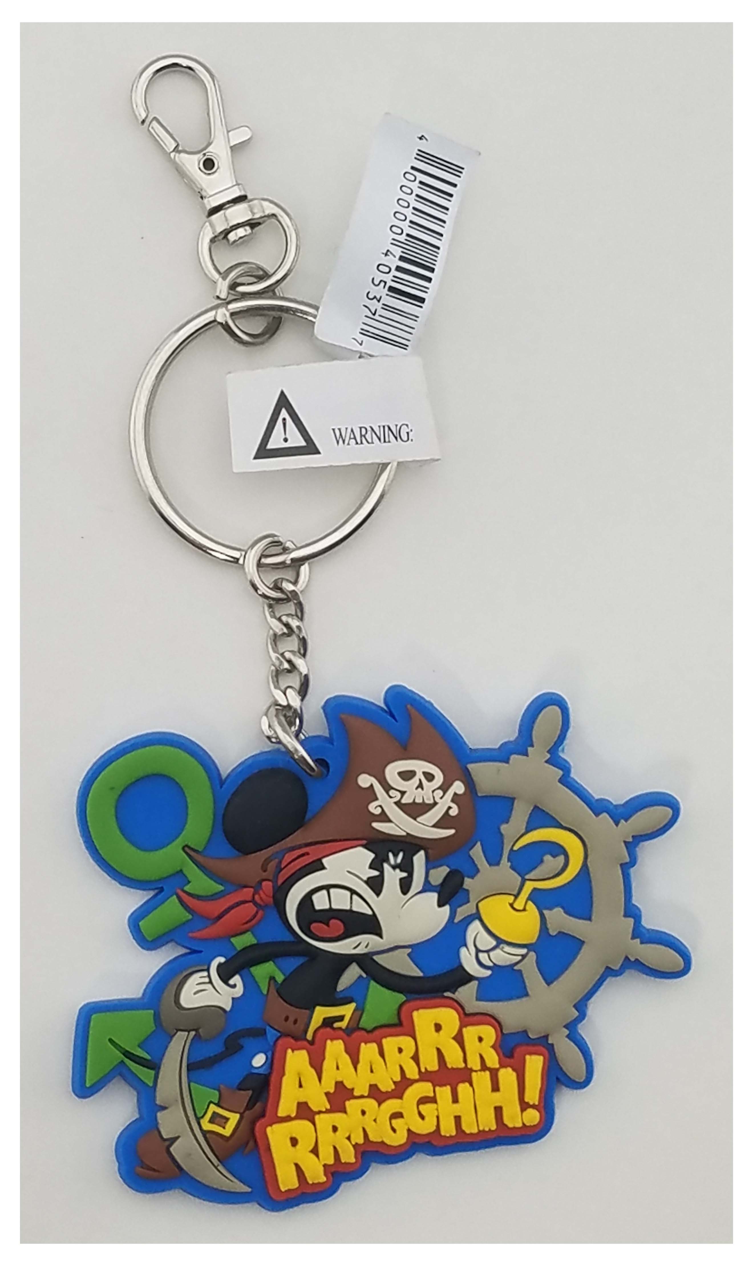 Disney Parks Keychain - Soft Touch Mickey Mouse Pirate - AaaRrrrrrGGHH!