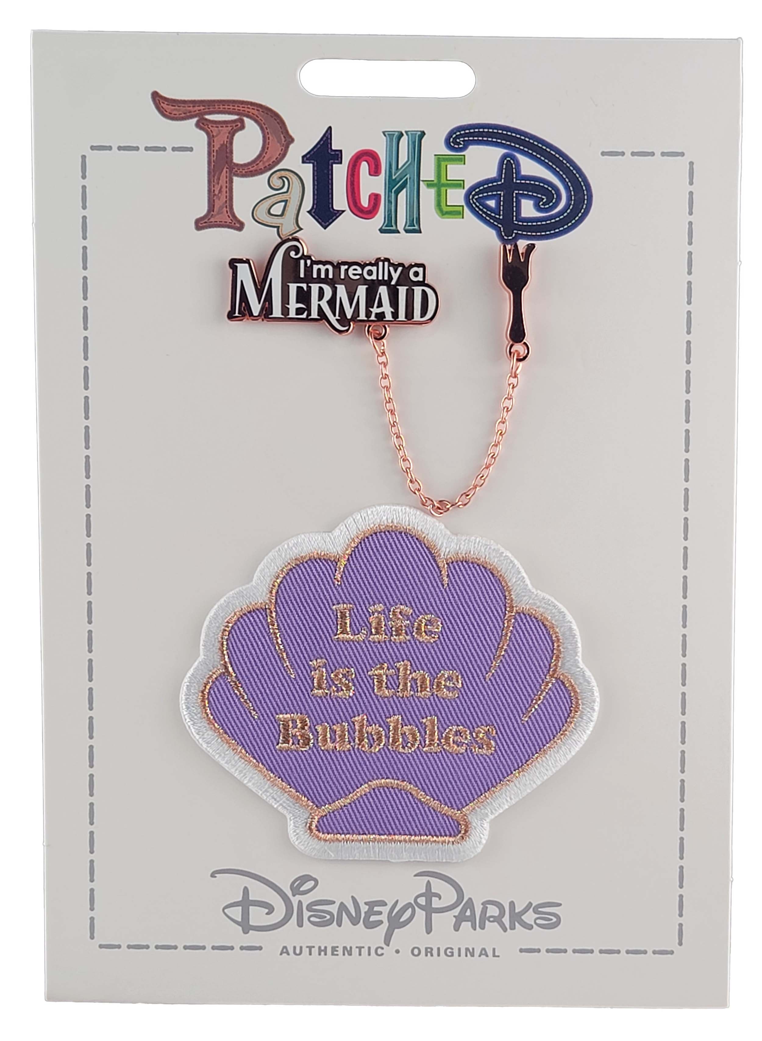 Disney Parks - PatcheD - Little Mermaid - Life is the Bubbles Patch and I'm Really a Mermaid Flair Pin - Patch