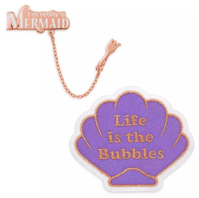 Disney Parks - PatcheD - Little Mermaid - Life is the Bubbles Patch and I'm Really a Mermaid Flair Pin - Patch