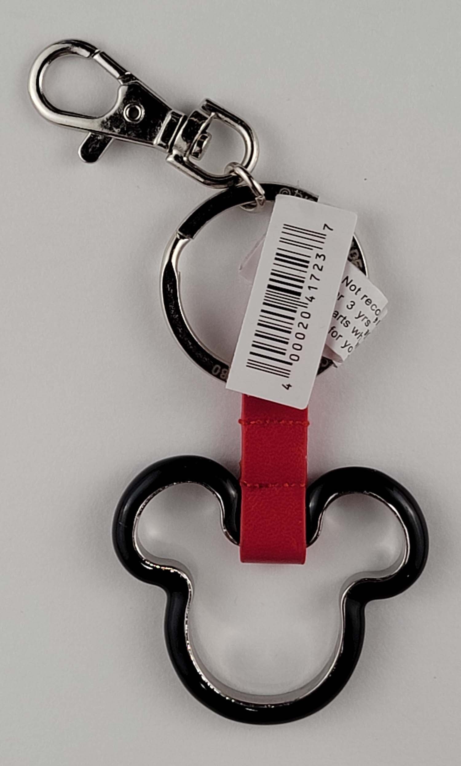 Disney Parks Keychain - Black Metal Mickey Icon Outline