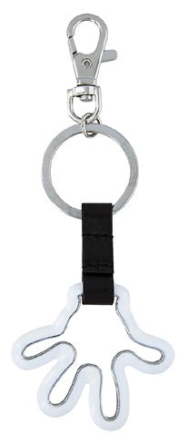 Disney Parks Keychain -  Mickey Mouse -  Metal White Glove Outline