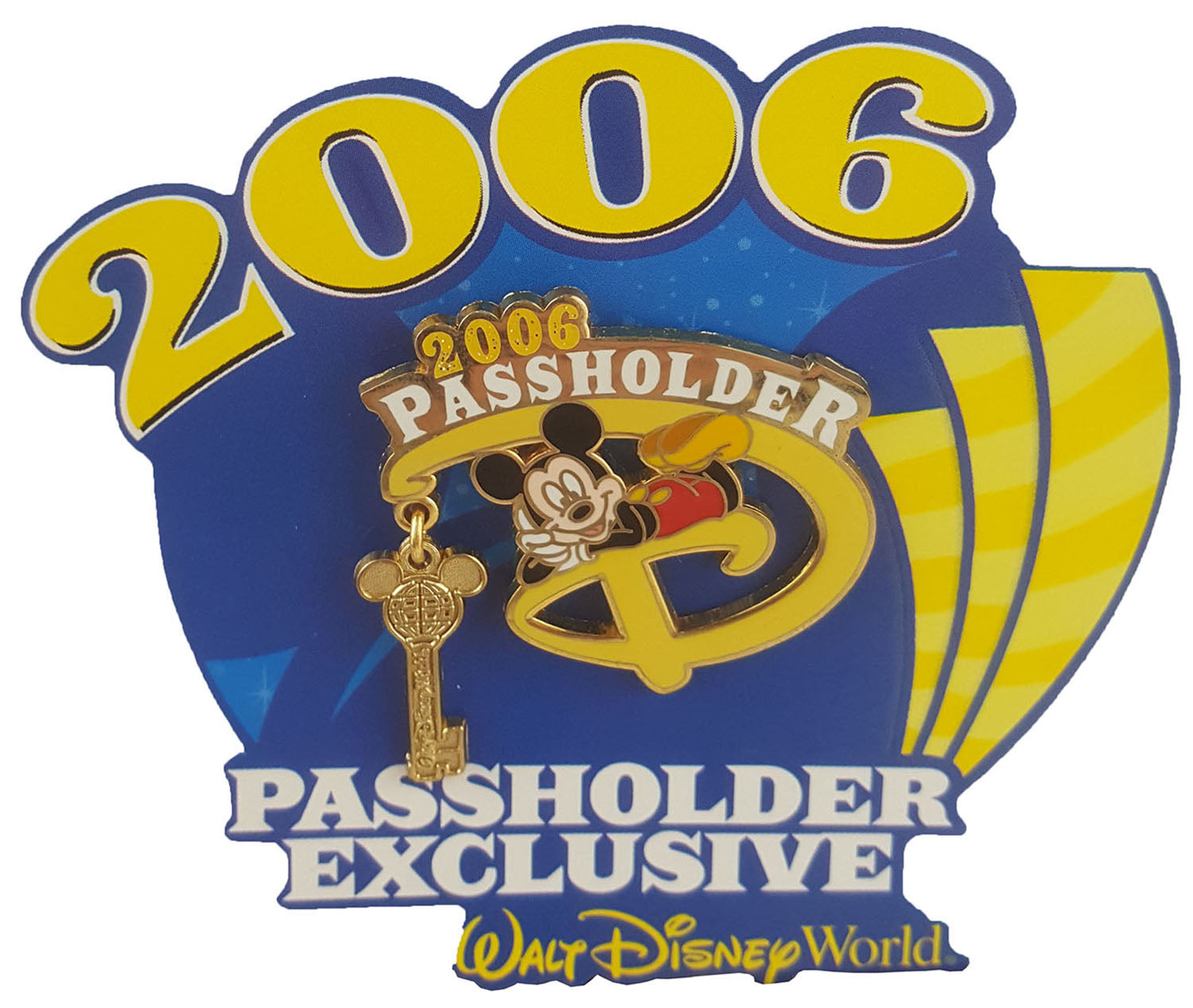 Disney Pin - Passholder Exclusive - 2006 Mickey Mouse (Dangle/Glitter)
