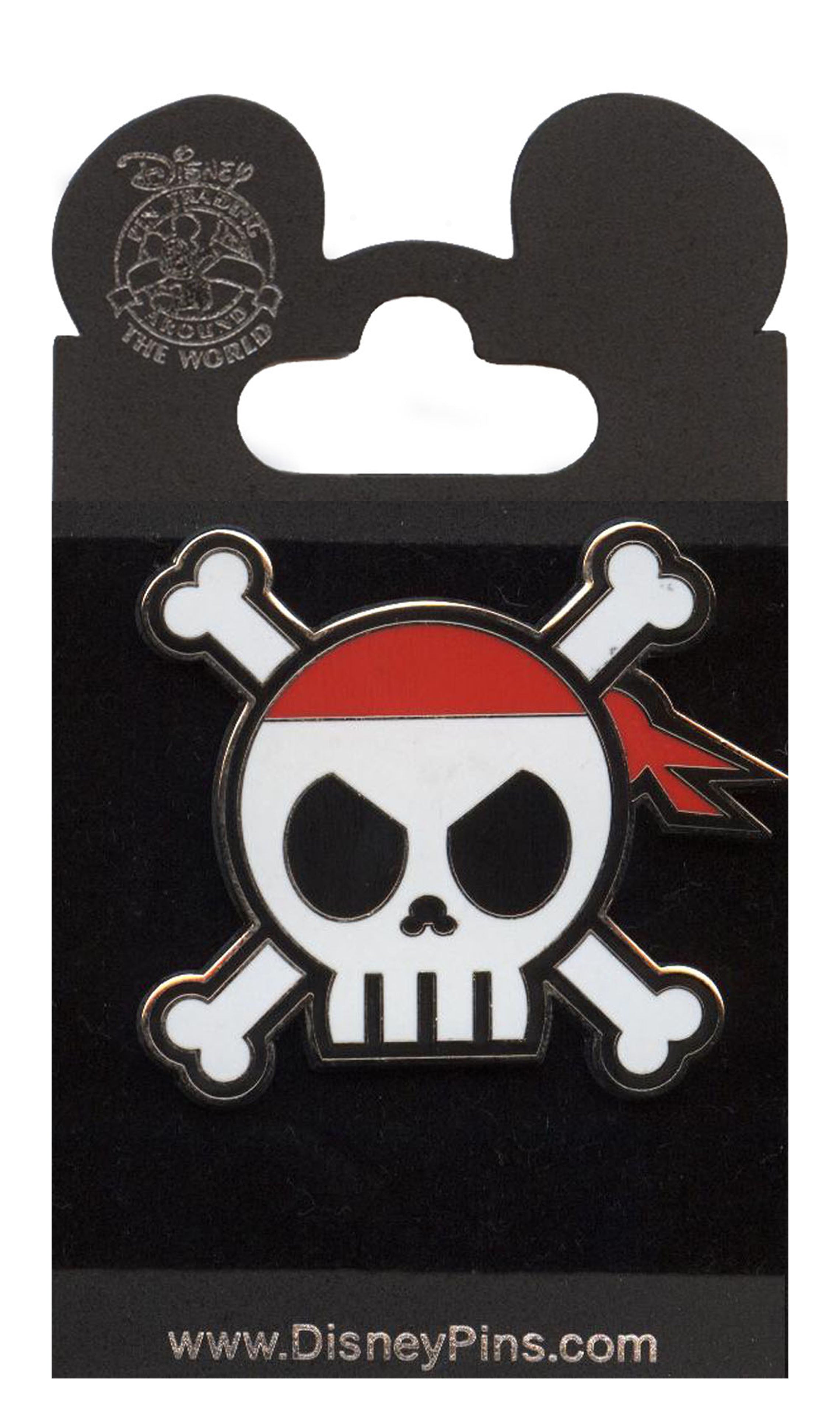 Disney Pin - Pirates of the Caribbean - Skull and Crossbones - Hidden Mickey - front view