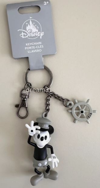 Disney Parks Keychain - Steamboat Willie with Helm