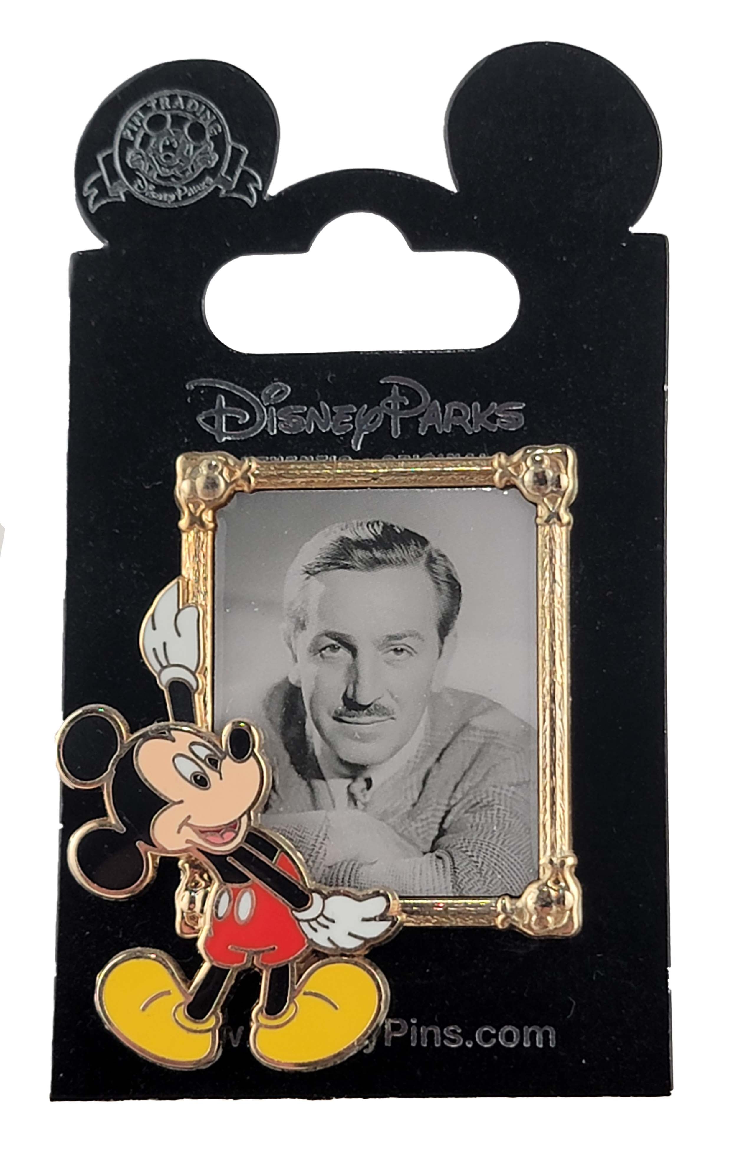Disney Pin - Mickey Mouse - Holding Walt Disney Framed Portrait Picture