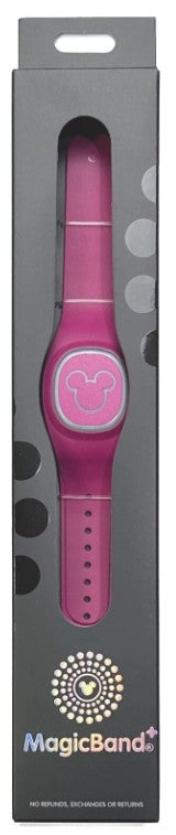 Disney Magicband Plus + - Solid Dark Pink With Mickey Icon