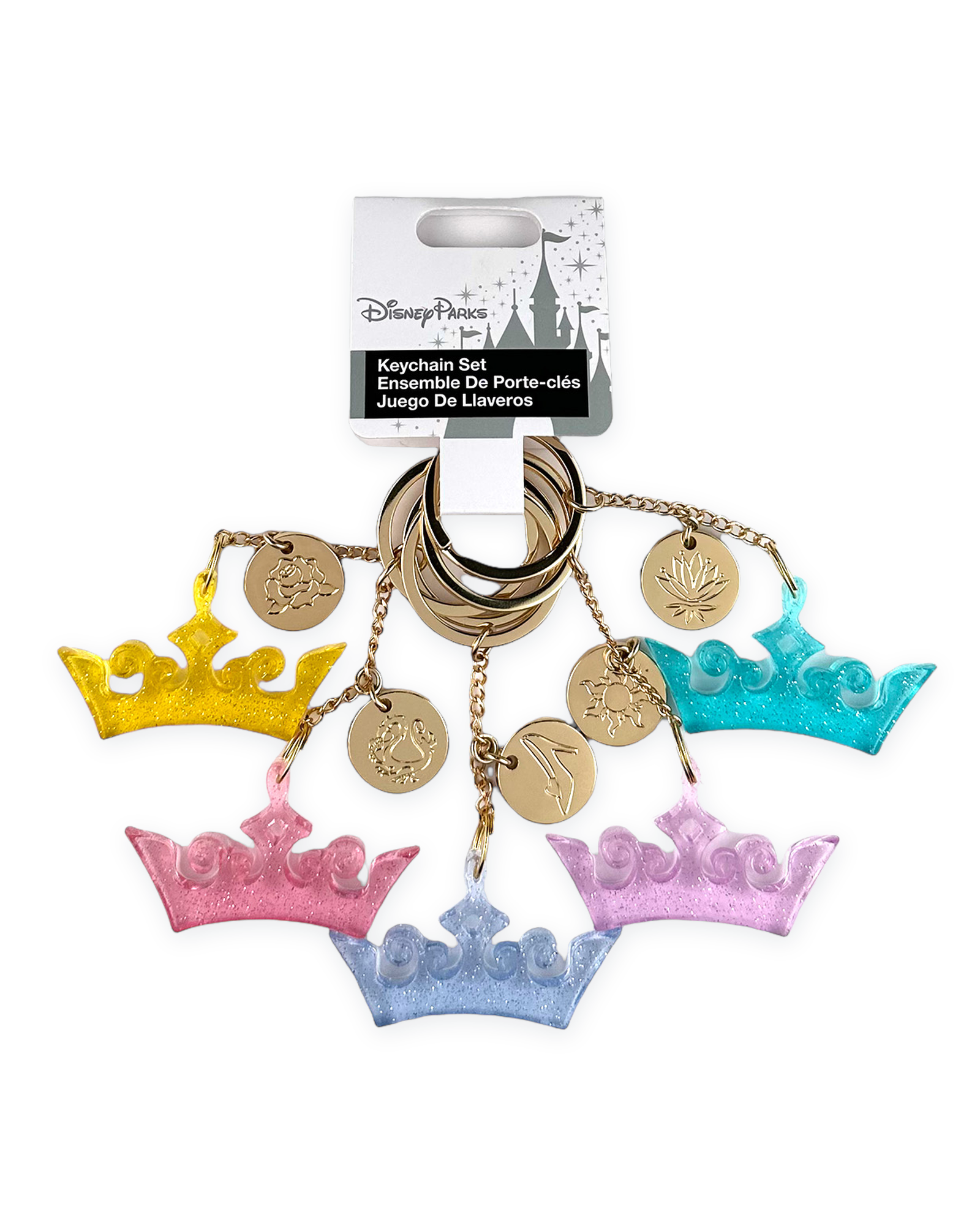 Disney Parks Keychain Set - Princess Tiaras - Set of 5