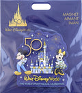 Disney Parks Magnet - WDW 50th Anniversary - Mickey & Minnie at the Castle - front view