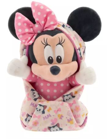 Disney Parks - Plush Babies in Swaddle - Hooded Pouch - Minnie Mouse