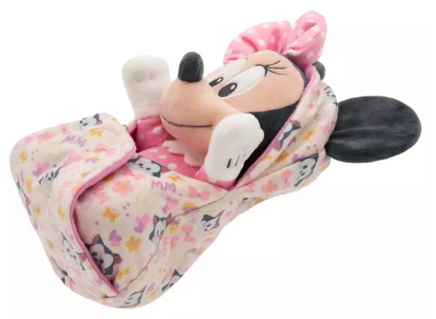 Disney Parks - Plush Babies in Swaddle - Hooded Pouch - Minnie Mouse