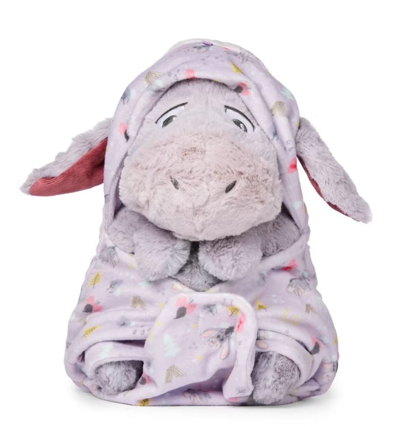 Disney Parks - Plush Babies in Swaddle - Hooded Pouch - Winnie the Pooh -Eeyore