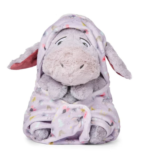 Disney Parks - Plush Babies in Swaddle - Hooded Pouch - Winnie the Pooh -Eeyore