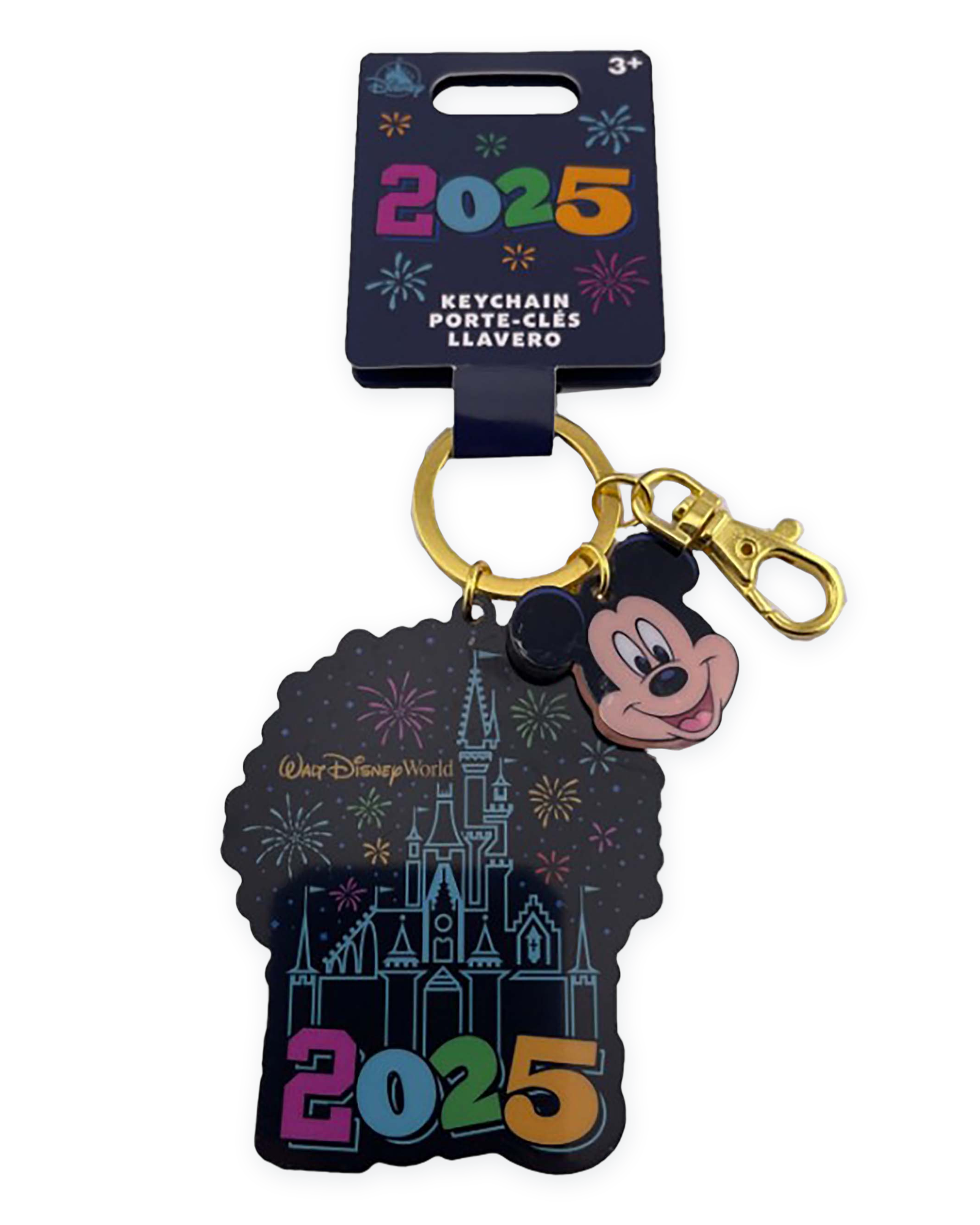 Disney Parks Keychain - WDW - Dated 2025 - Cinderella Castle with Mickey Charm