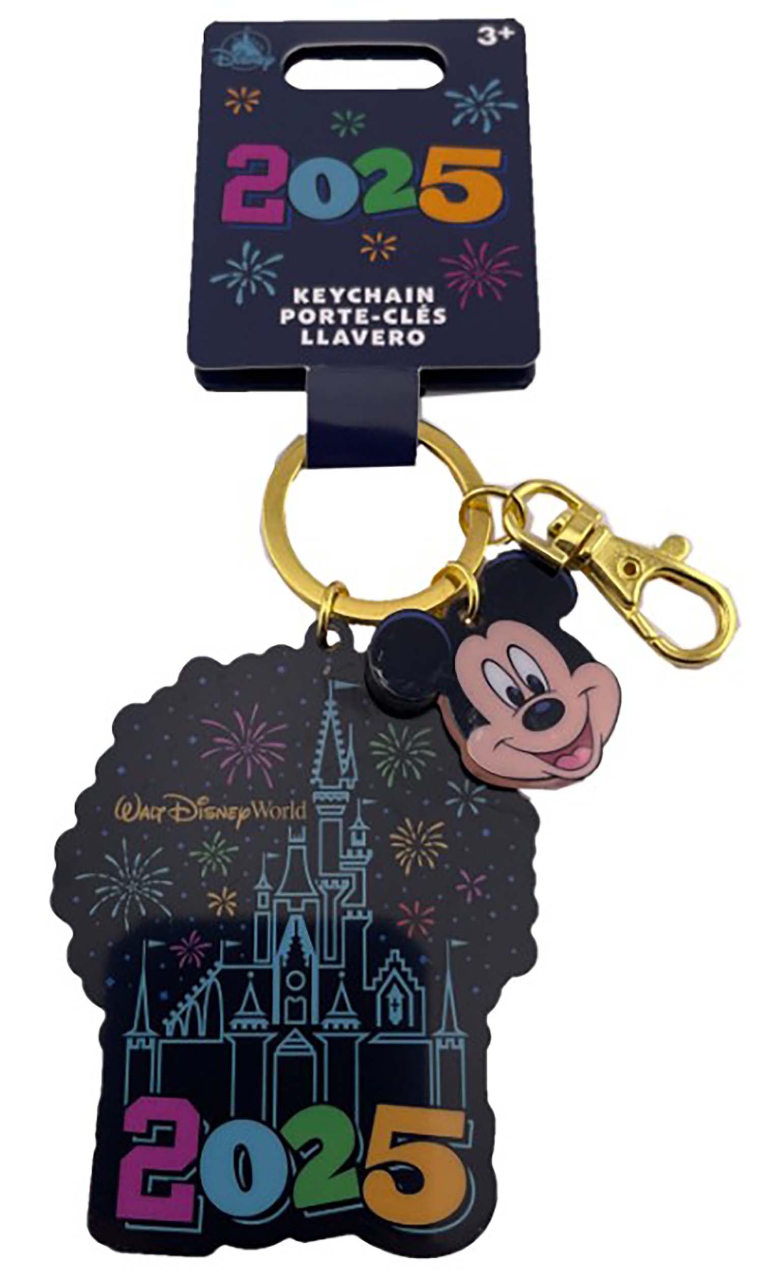 Disney Parks Keychain - WDW - Dated 2025 - Cinderella Castle with Mickey Charm