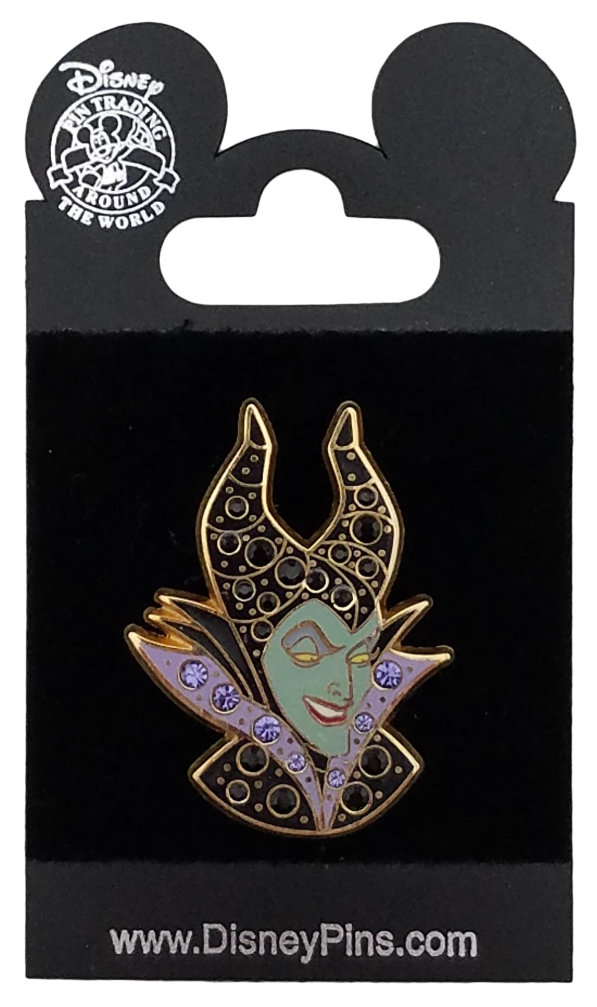 Disney Pin - Sleeping Beauty - Maleficent - Jeweled - front view
