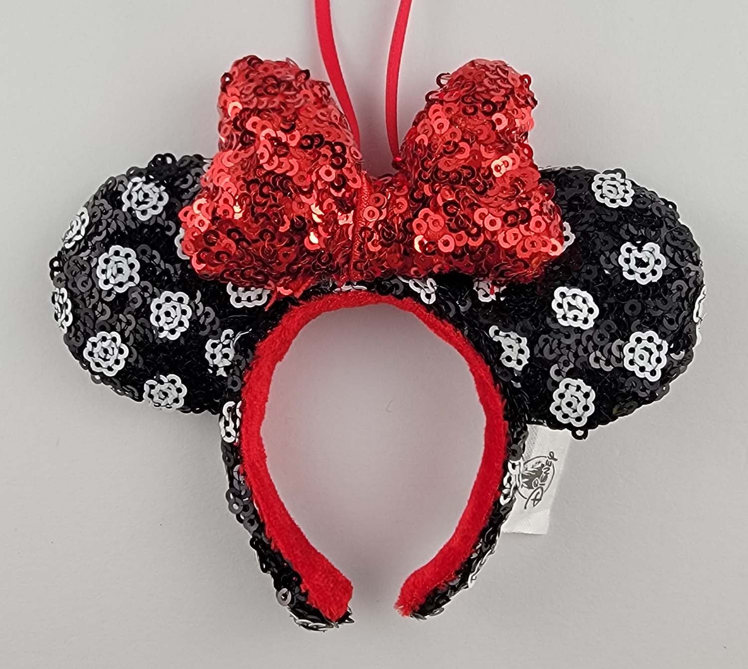 Disney Parks Ornament - Minnie Ear Headband - Black Polka Dots and Red Bow