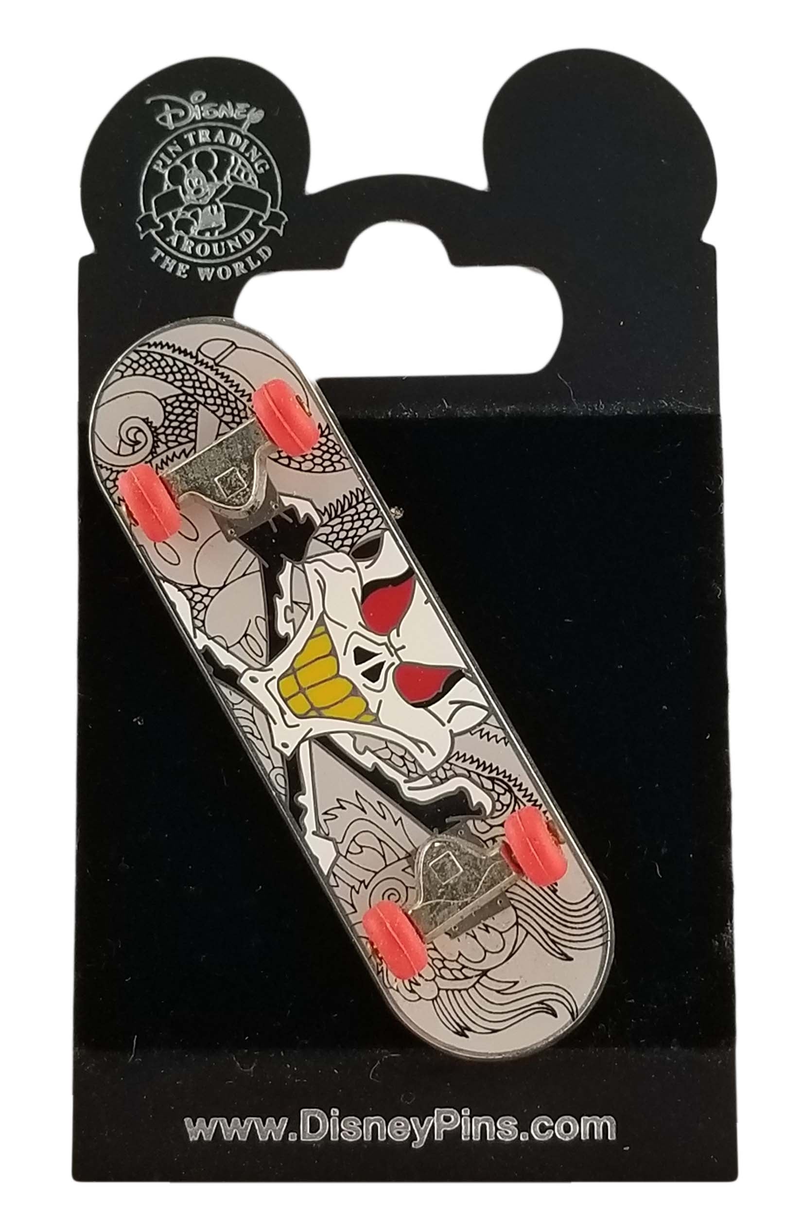 Disney Pin - Pirates of the Caribbean - Pirate Skull Skateboard - front view
