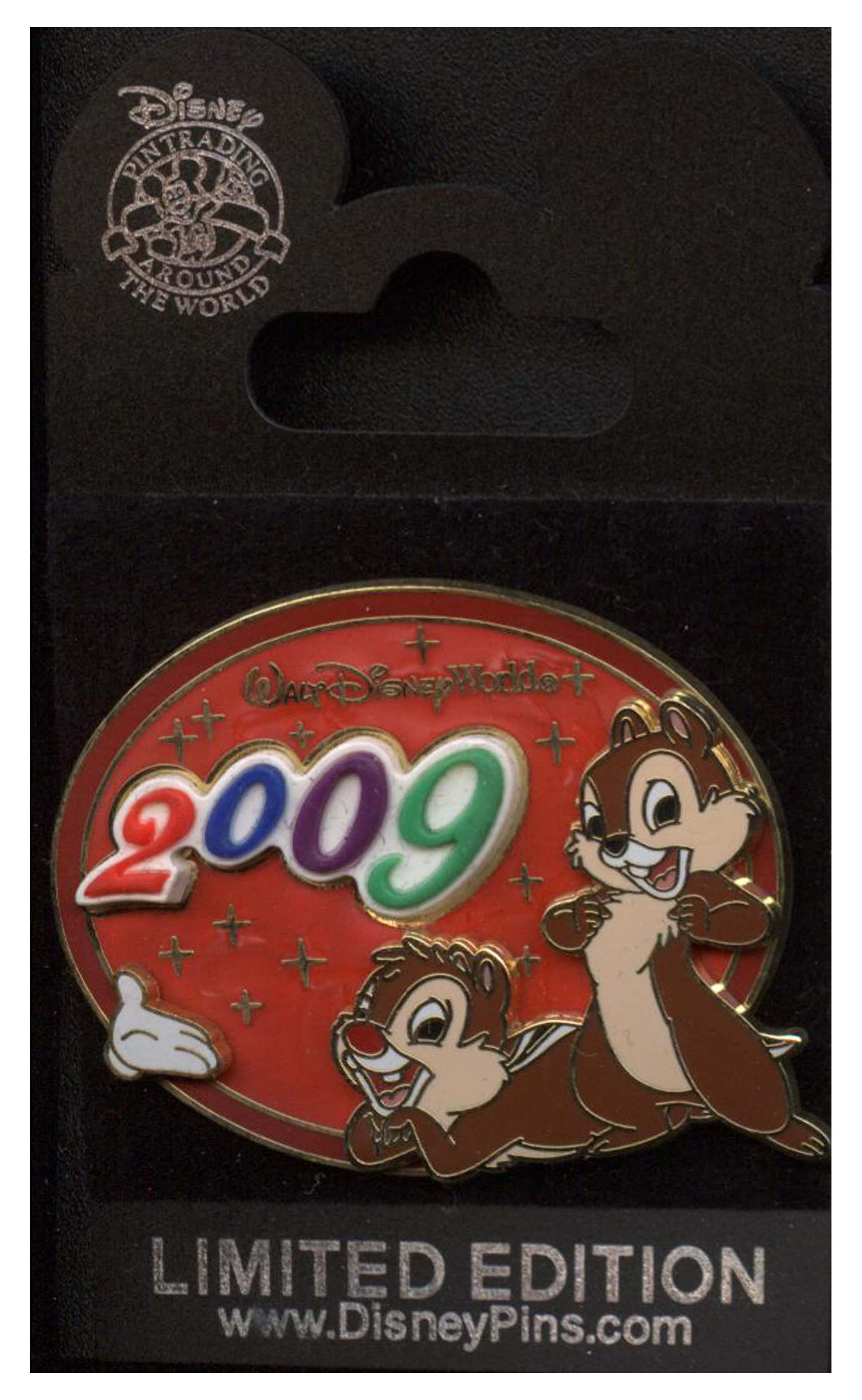 Disney Pin - White Glove - Dated 2009 - Chip and Dale