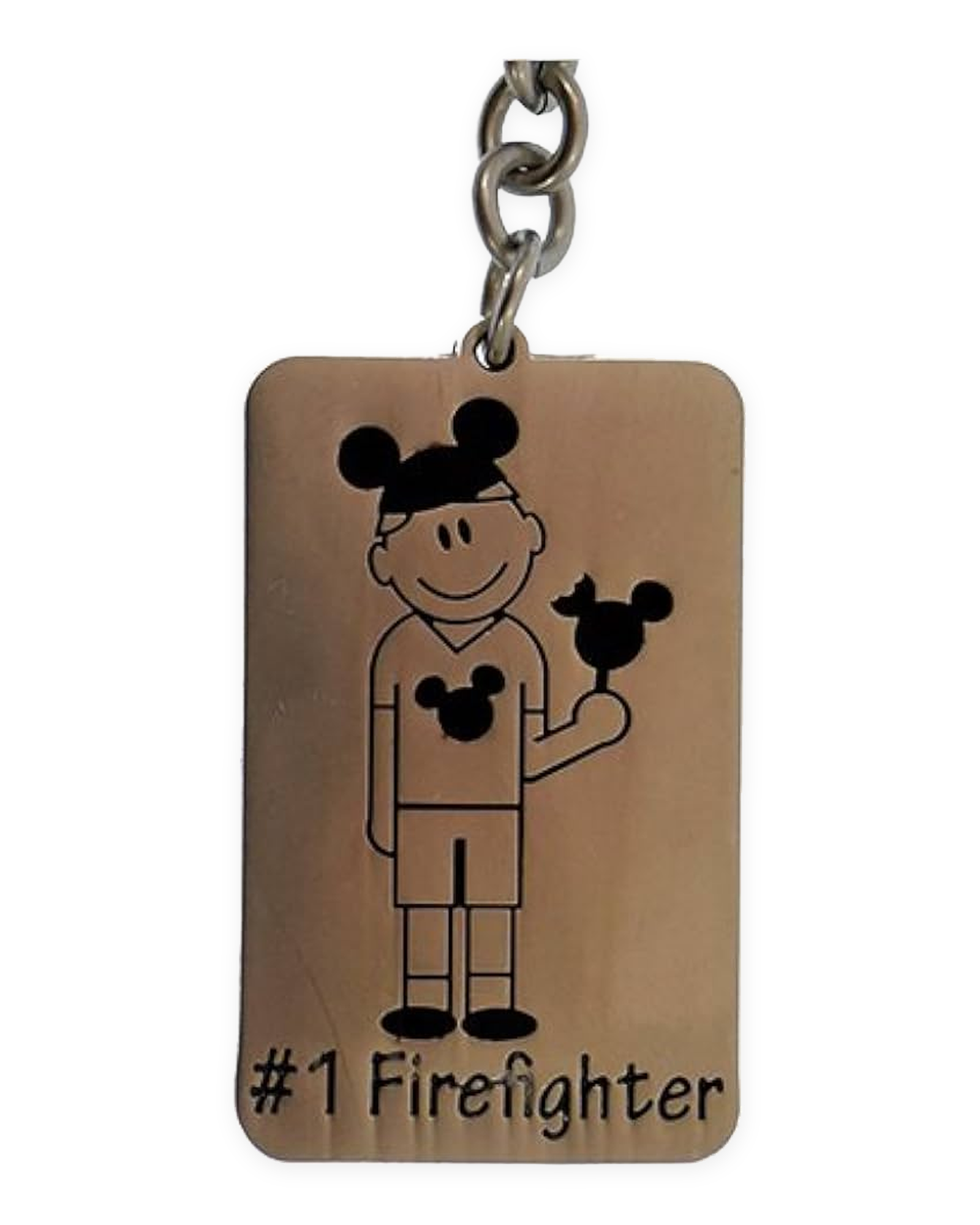 Disney Parks Keychain - Mickey Ears - #1 Firefighter