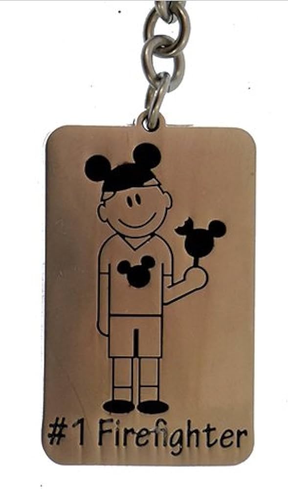 Disney Parks Keychain - Mickey Ears - #1 Firefighter
