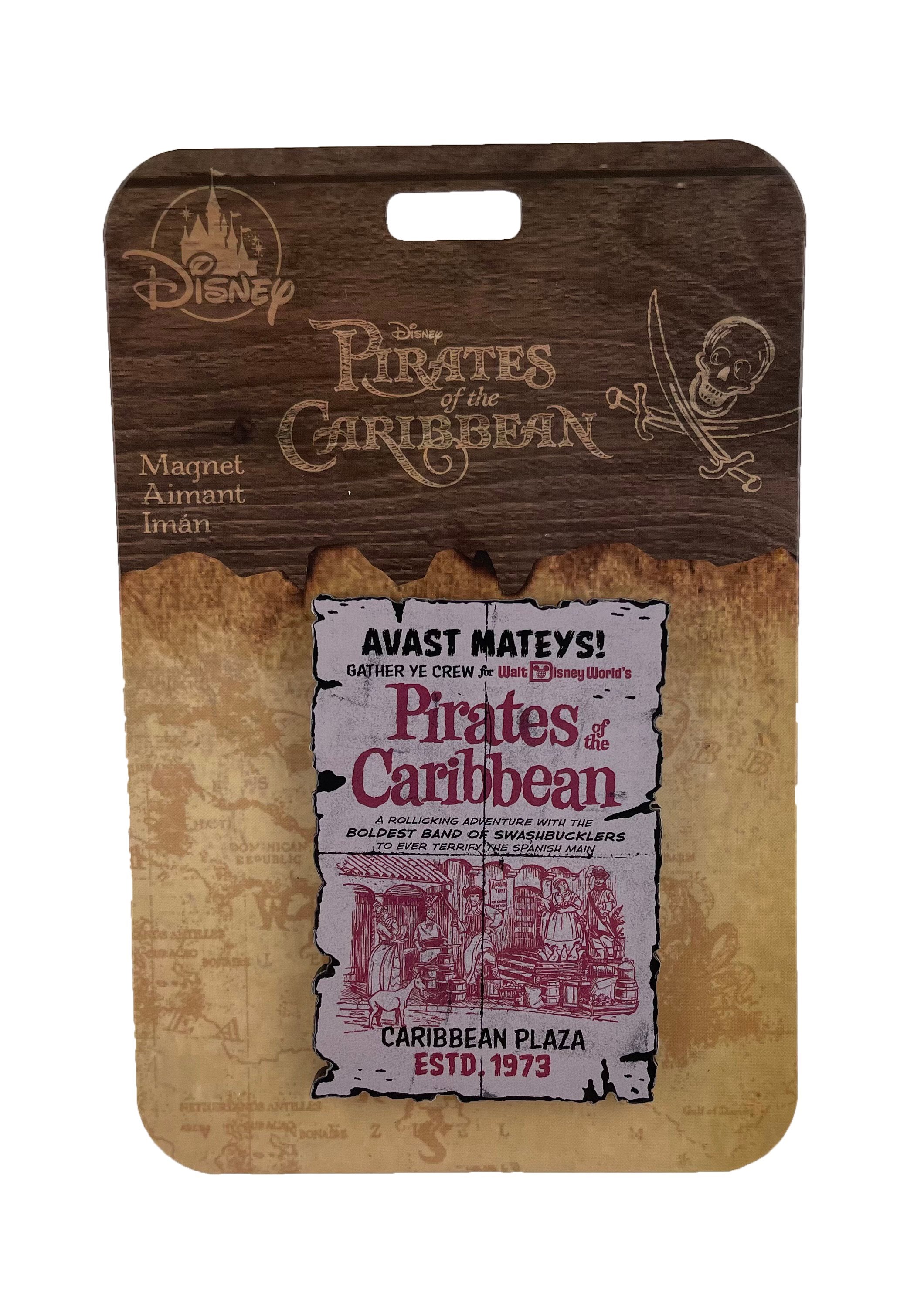 Disney Parks Magnet - Pirates of the Caribbean - Poster - Gather Ye Crew - Wooden - front view