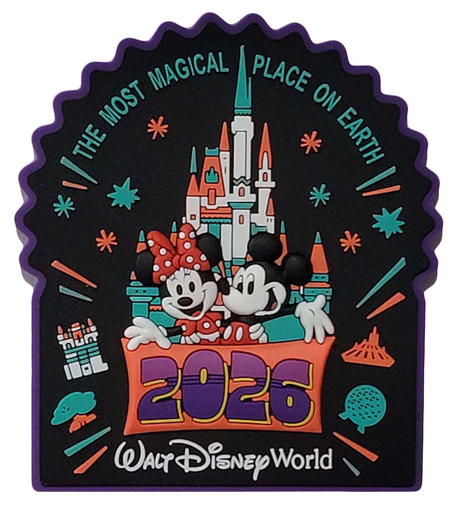 Disney Parks Magnet - Walt Disney World - Dated 2026 - The Most Magical Place on Earth - Mickey and Minnie Mouse