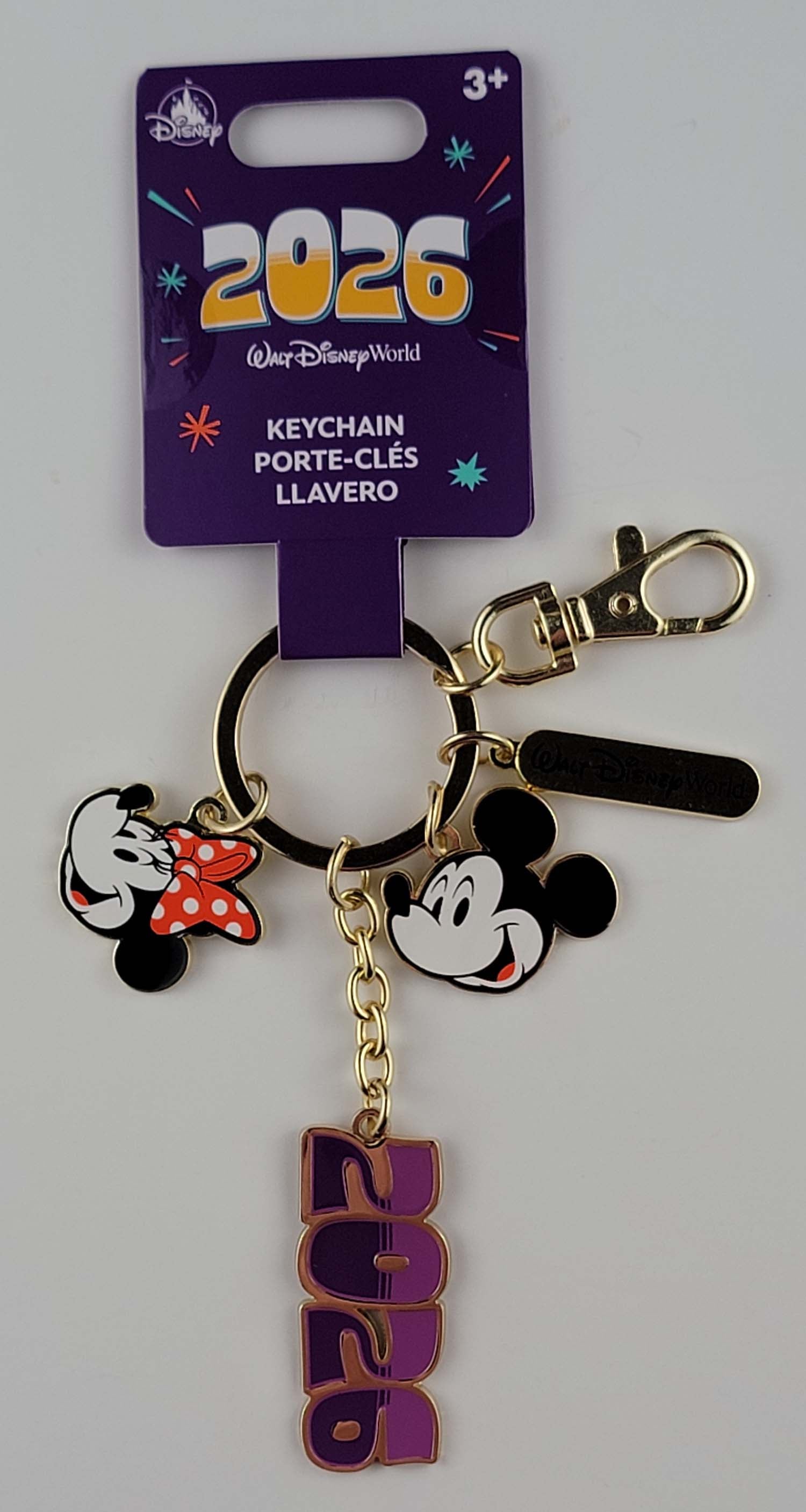 Disney Parks Keychain - Walt Disney World Dated 2026 - Mickey and Minnie Mouse