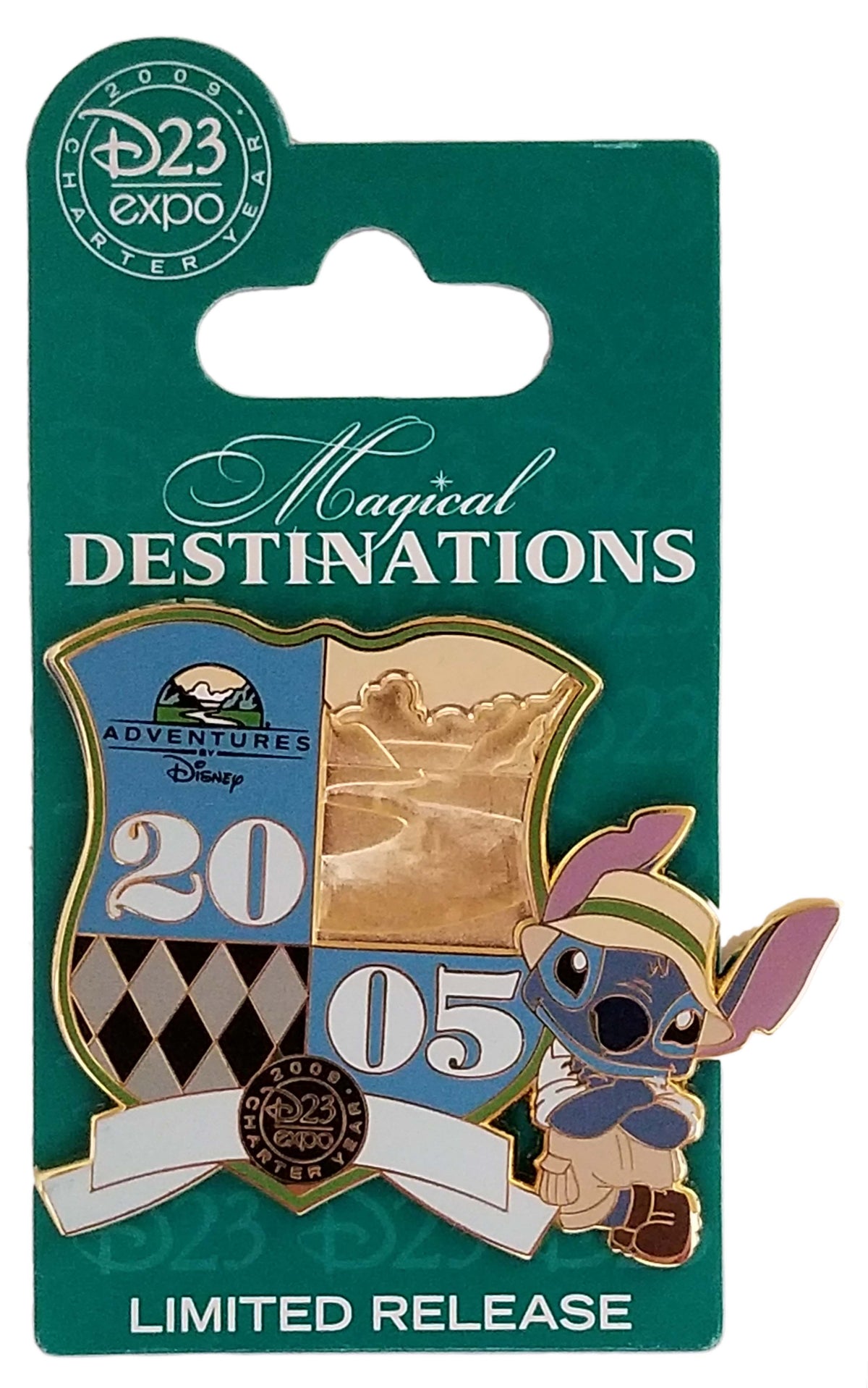 Disney Pin - D23 Expo 2009 - Stitch - Adventures by Disney - front view