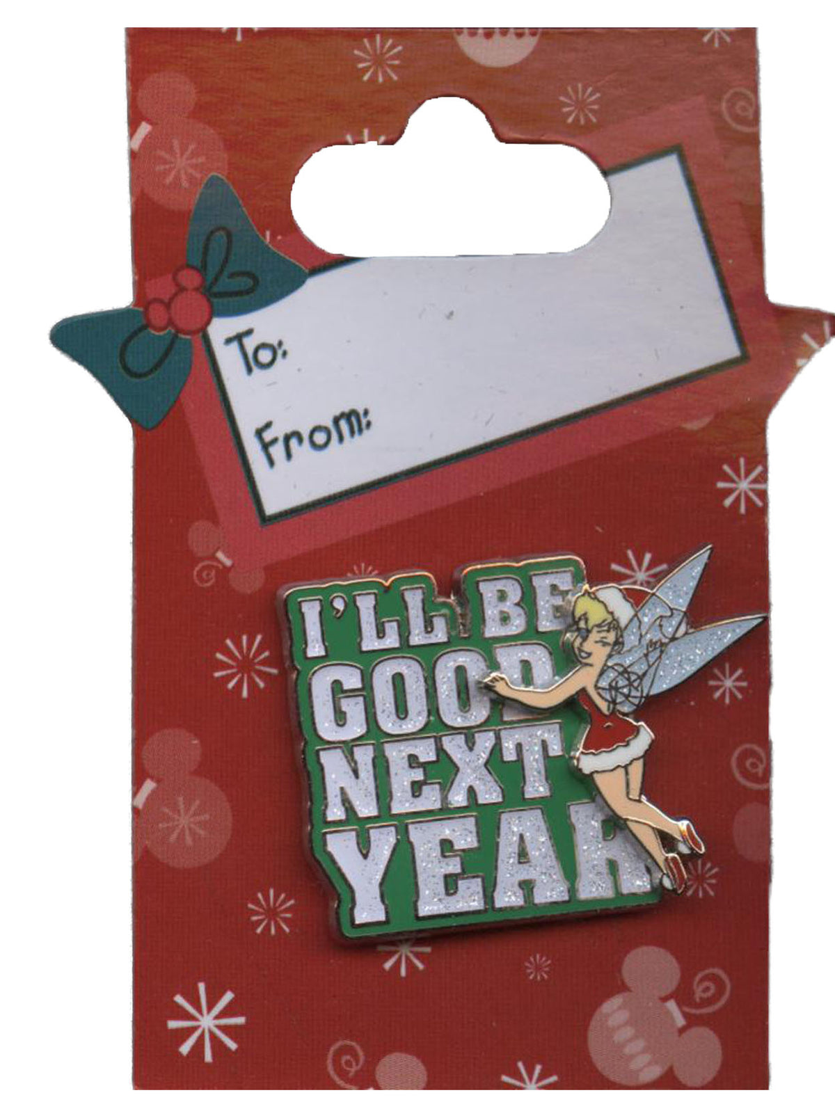 Disney Pin - Christmas 2009 - Tinker Bell - I'll Be Good Next Year - front view