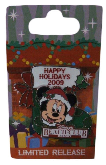 Disney Pin - Happy Holidays 2009 - Boardwalk Resort - Minnie Mouse