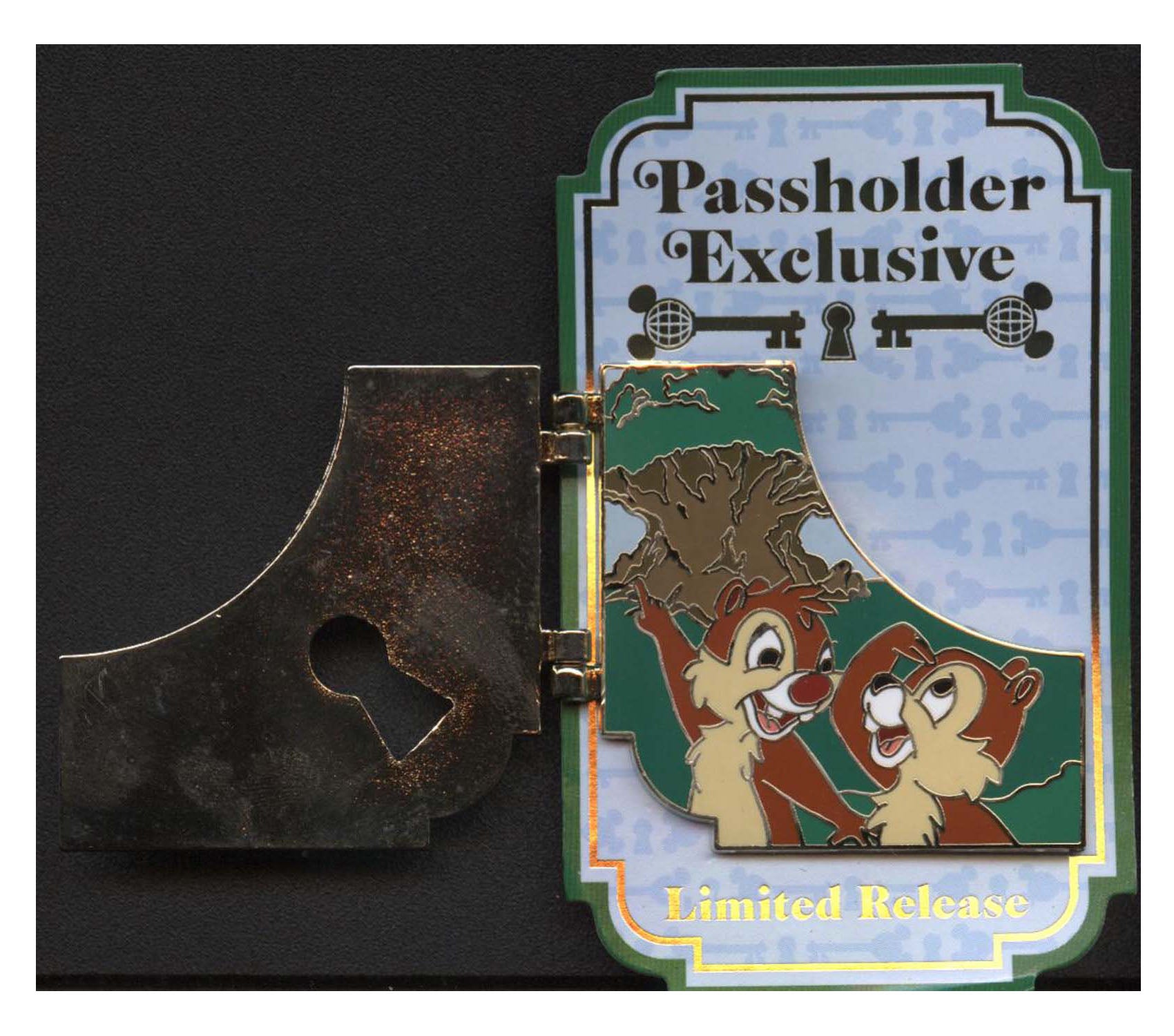 Disney Pin - Annual Passholder Exclusive - Your Key to the Magic - Chip and Dale, view 2