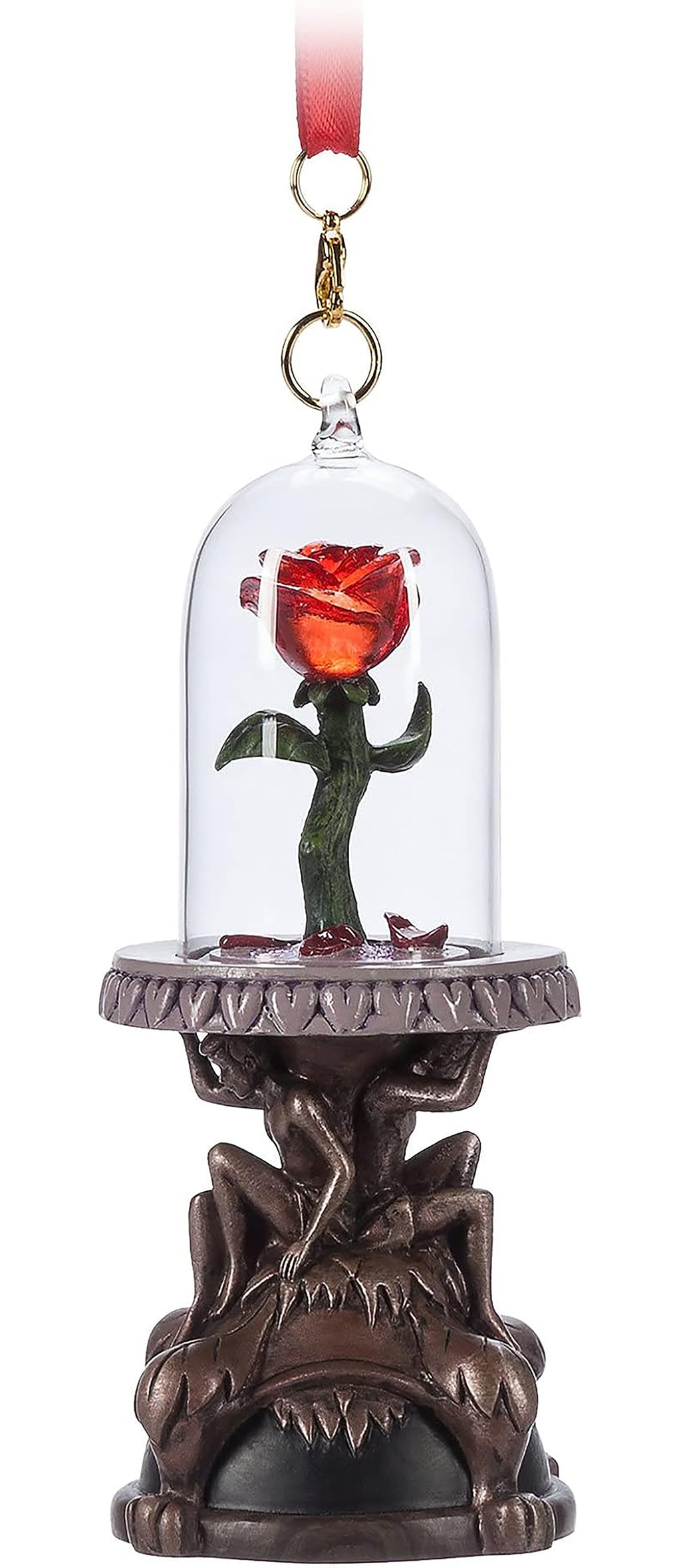 Disney Parks Ornament - Beauty and the Beast - Enchanted Rose Light-Up, image 1