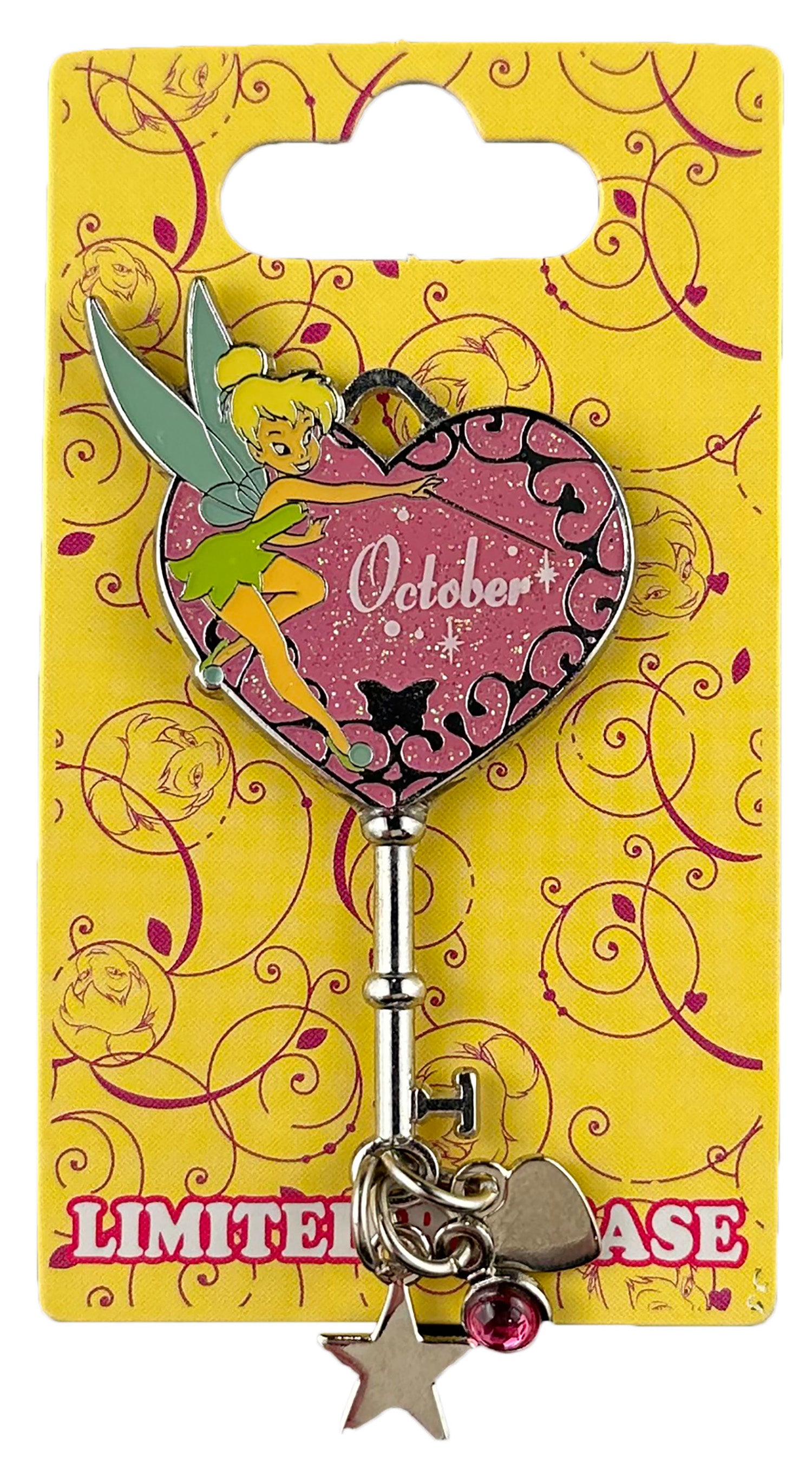 Disney Pin - Tinker Bell - October - Birthstone Key - Dangle