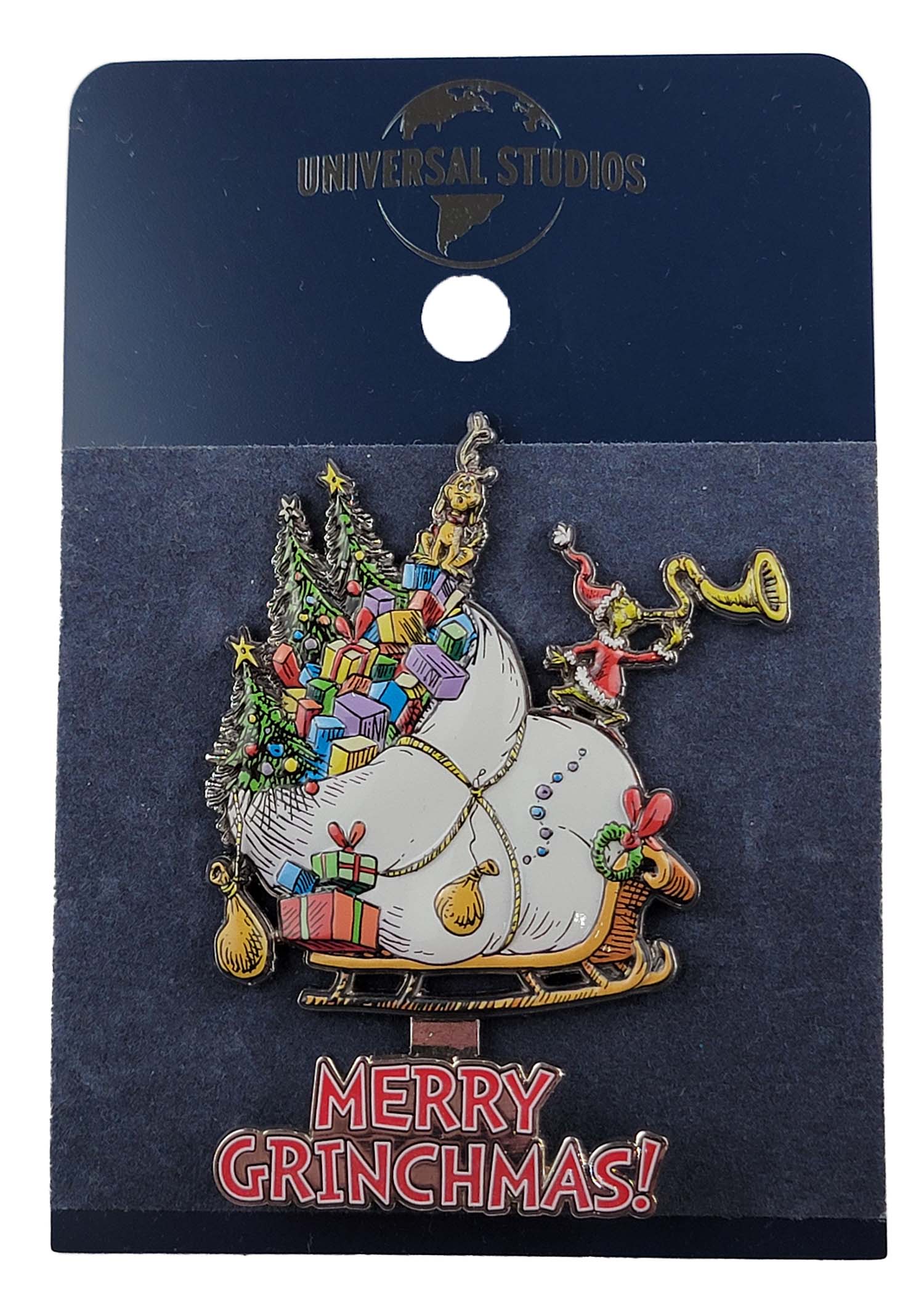 Universal Studios - Dr. Seuss - How the Grinch Stole Christmas - Merry Grinchmas - Grinch with Sleigh - Large with Hinge